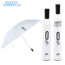 Presentes de casamento diferentes tipos de logotipo impresso bebida personalizada barato garrafa de vinho guarda-chuva